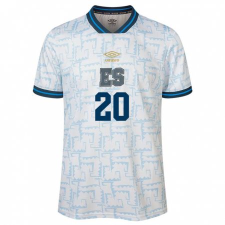 Kandiny Kinder El Salvador Jorge Cruz #20 Weiß Auswärtstrikot Trikot 24-26 T-Shirt Österreich