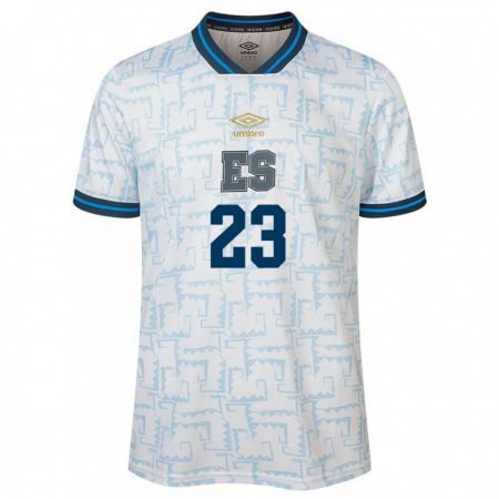 Kandiny Bambino Maglia El Salvador Melvin Cartagena #23 Bianco Kit Gara Away 24-26 Maglietta