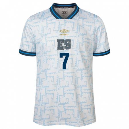 Kandiny Kinder El Salvador Danielle Fuentes #7 Weiß Auswärtstrikot Trikot 24-26 T-Shirt Österreich