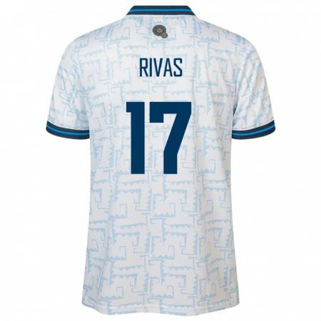 Kandiny Bambino Maglia El Salvador Eduardo Rivas #17 Bianco Kit Gara Away 24-26 Maglietta