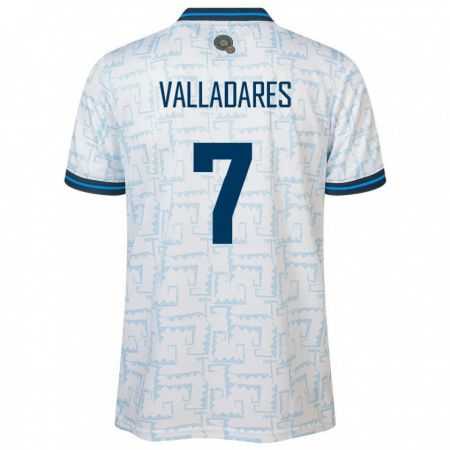 Kandiny Bambino Maglia El Salvador Jefferson Valladares #7 Bianco Kit Gara Away 24-26 Maglietta