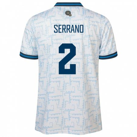 Kandiny Kinder El Salvador Alejandro Serrano #2 Weiß Auswärtstrikot Trikot 24-26 T-Shirt Österreich