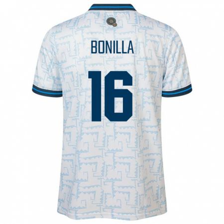 Kandiny Bambino Maglia El Salvador Elmer Bonilla #16 Bianco Kit Gara Away 24-26 Maglietta