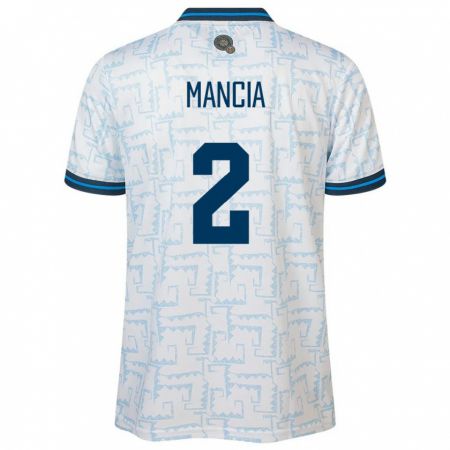 Kandiny Bambino Maglia El Salvador Steven Mancia #2 Bianco Kit Gara Away 24-26 Maglietta