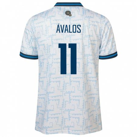 Kandiny Bambino Maglia El Salvador Raúl Ávalos #11 Bianco Kit Gara Away 24-26 Maglietta