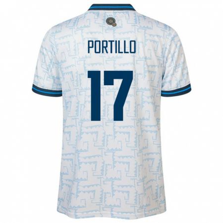 Kandiny Bambino Maglia El Salvador Anderson Portillo #17 Bianco Kit Gara Away 24-26 Maglietta