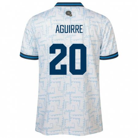 Kandiny Bambino Maglia El Salvador Jonathan Aguirre #20 Bianco Kit Gara Away 24-26 Maglietta