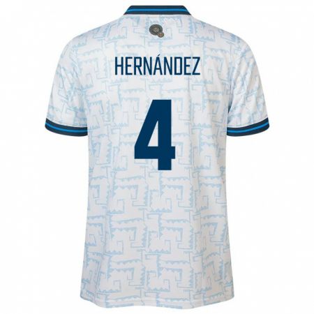 Kandiny Bambino Maglia El Salvador Elaily Hernández #4 Bianco Kit Gara Away 24-26 Maglietta