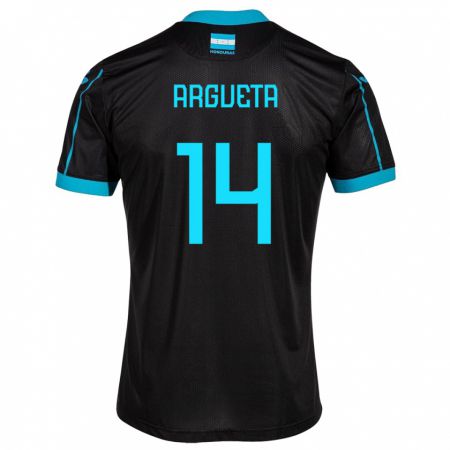 Kandiny Kinder Honduras Carlos Argueta #14 Schwarz Auswärtstrikot Trikot 24-26 T-Shirt Österreich