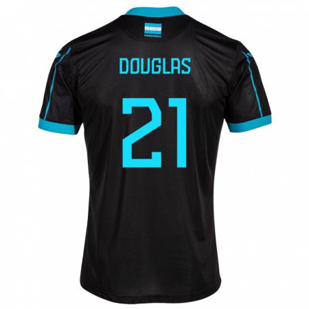 Kandiny Kinder Honduras Douglas Martínez #21 Schwarz Auswärtstrikot Trikot 24-26 T-Shirt Österreich