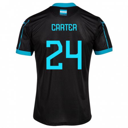 Kandiny Kinder Honduras Daniel Carter #24 Schwarz Auswärtstrikot Trikot 24-26 T-Shirt Österreich