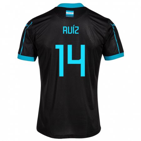 Kandiny Kinder Honduras David Ruíz #14 Schwarz Auswärtstrikot Trikot 24-26 T-Shirt Österreich