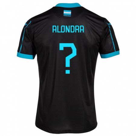 Kandiny Kinder Honduras Alondra Aguilar #0 Schwarz Auswärtstrikot Trikot 24-26 T-Shirt Österreich