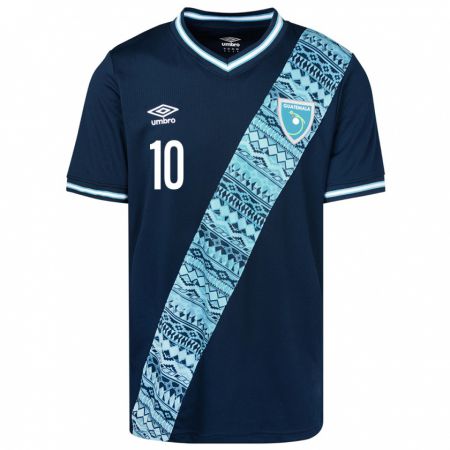 Kandiny Bambino Maglia Guatemala Axel De La Cruz #10 Blu Kit Gara Away 24-26 Maglietta