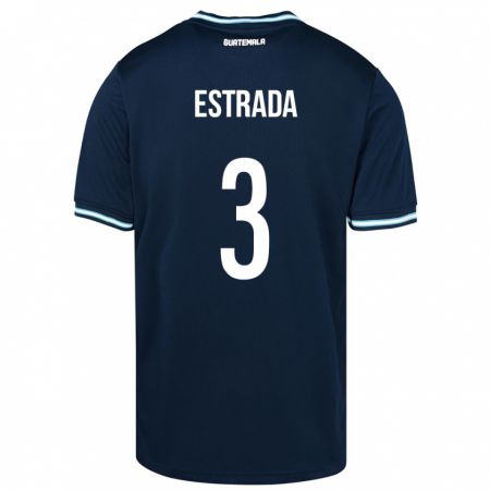 Kandiny Bambino Maglia Guatemala Carlos Estrada #3 Blu Kit Gara Away 24-26 Maglietta