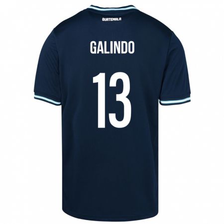 Kandiny Bambino Maglia Guatemala Alejandro Galindo #13 Blu Kit Gara Away 24-26 Maglietta