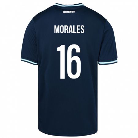 KandinyキッズグアテマラJosé Morales#16青アウェイシャツ24-26ジャージーユニフォーム