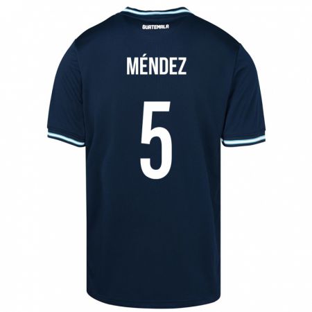 Kandiny Kinder Guatemala Diego Méndez #5 Blau Auswärtstrikot Trikot 24-26 T-Shirt Österreich