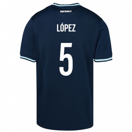 KandinyキッズグアテマラJeffery López#5青アウェイシャツ24-26ジャージーユニフォーム