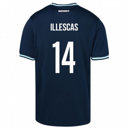 Kandiny Kinder Guatemala Kevin Illescas #14 Blau Auswärtstrikot Trikot 24-26 T-Shirt Österreich