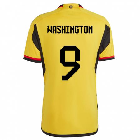 Kandiny Bambino Maglia Irlanda Del Nord Conor Washington #9 Bianco Kit Gara Away 24-26 Maglietta