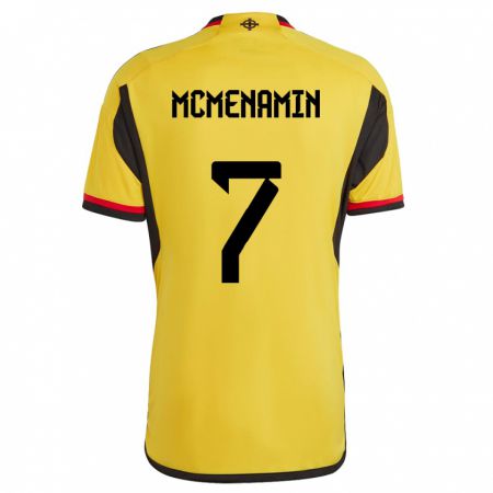 Kandiny Bambino Maglia Irlanda Del Nord Conor Mcmenamin #7 Bianco Kit Gara Away 24-26 Maglietta