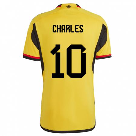 Kandiny Kinder Nordirland Dion Charles #10 Weiß Auswärtstrikot Trikot 24-26 T-Shirt Österreich