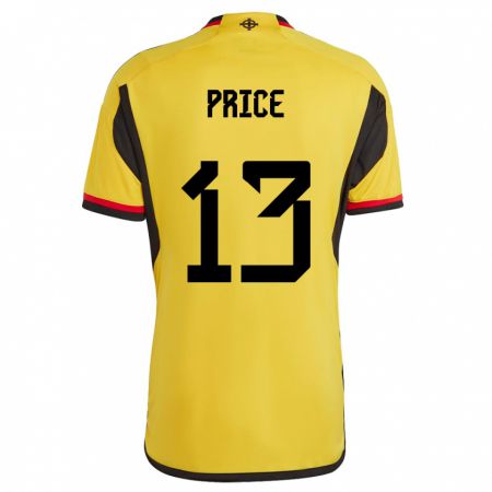 Kandiny Kinderen Noord-Ierland Isaac Price #13 Wit Uitshirt Uittenue 24-26 T-Shirt België