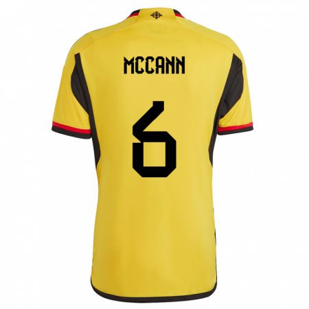 Kandiny Bambino Maglia Irlanda Del Nord Charlie Mccann #6 Bianco Kit Gara Away 24-26 Maglietta