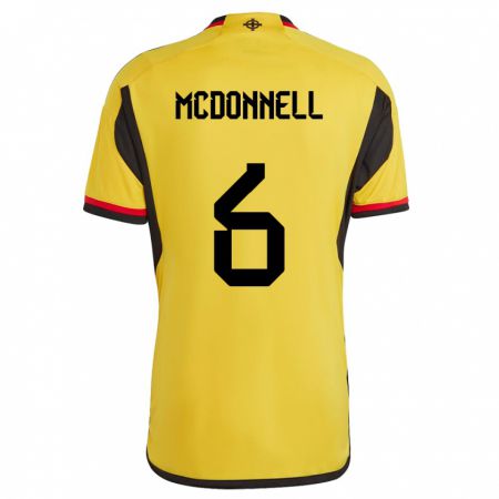 Kandiny Bambino Maglia Irlanda Del Nord Jamie Mcdonnell #6 Bianco Kit Gara Away 24-26 Maglietta