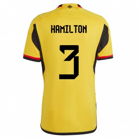 Kandiny Bambino Maglia Irlanda Del Nord Brendan Hamilton #3 Bianco Kit Gara Away 24-26 Maglietta