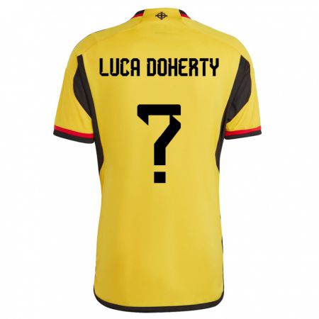 Kandiny Bambino Maglia Irlanda Del Nord Luca Doherty #0 Bianco Kit Gara Away 24-26 Maglietta