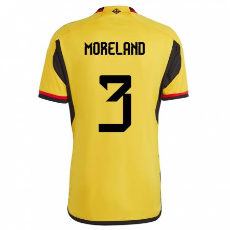 Kandiny Bambino Maglia Irlanda Del Nord Calum Moreland #3 Bianco Kit Gara Away 24-26 Maglietta