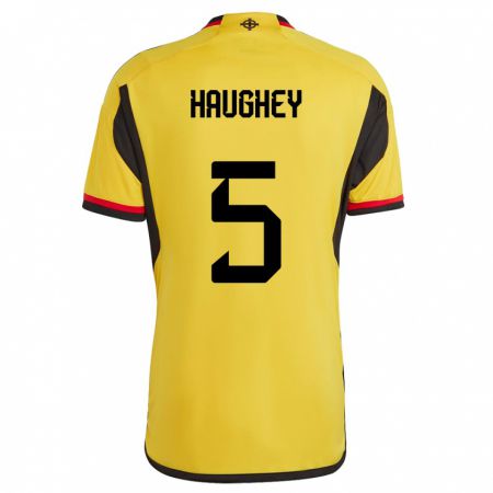 Kandiny Kinderen Noord-Ierland Conor Haughey #5 Wit Uitshirt Uittenue 24-26 T-Shirt België