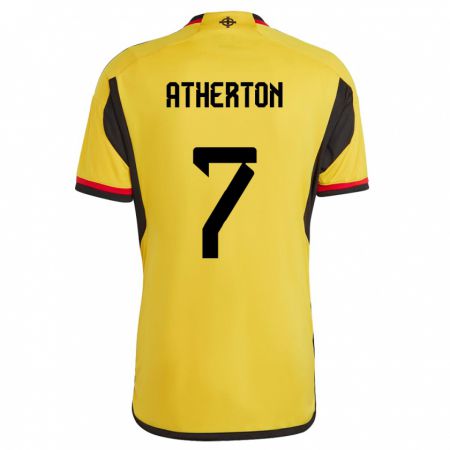 Kandiny Kinder Nordirland Chris Atherton #7 Weiß Auswärtstrikot Trikot 24-26 T-Shirt Österreich