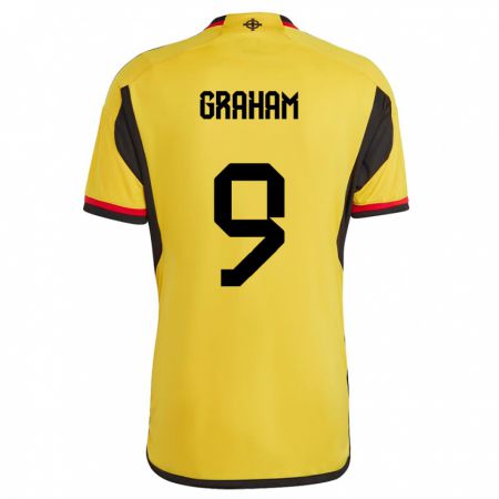 Kandiny Bambino Maglia Irlanda Del Nord Braiden Graham #9 Bianco Kit Gara Away 24-26 Maglietta