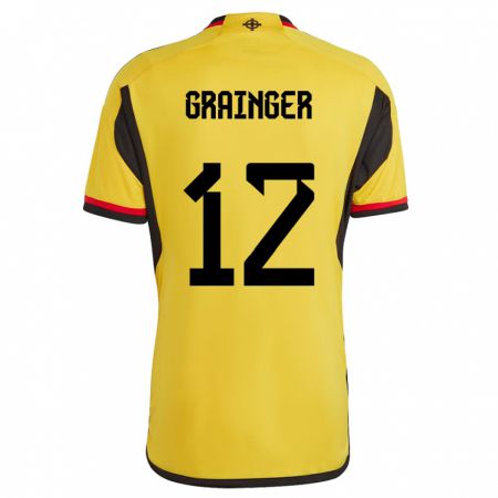 Kandiny Bambino Maglia Irlanda Del Nord Owen Grainger #12 Bianco Kit Gara Away 24-26 Maglietta