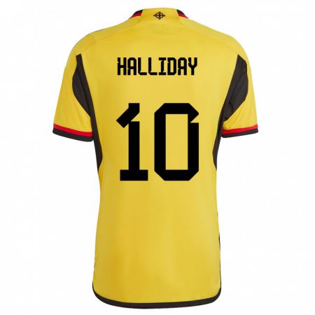 Kandiny Kinder Nordirland Keri Halliday #10 Weiß Auswärtstrikot Trikot 24-26 T-Shirt Österreich