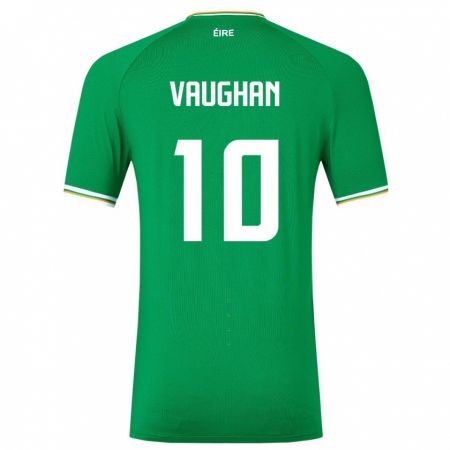 Kandiny Uomo Maglia Irlanda Harry Vaughan #10 Verde Kit Gara Home 24-26 Maglietta