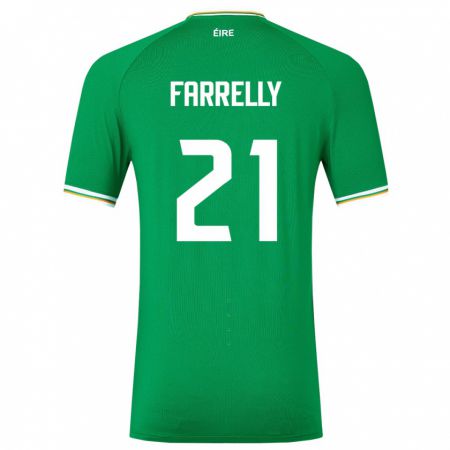 Kandiny Hombre Camiseta Irlanda Sinead Farrelly #21 Verde 1ª Equipación 24-26 La Camisa