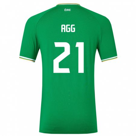 Kandiny Hombre Camiseta Irlanda Lily Agg #21 Verde 1ª Equipación 24-26 La Camisa