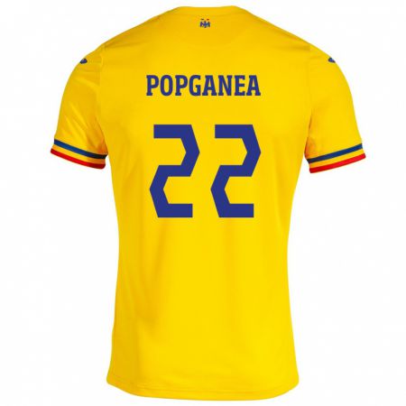 Kandiny Hombre Camiseta Rumania Mirela Pop-Ganea #22 Amarillo 1ª Equipación 24-26 La Camisa