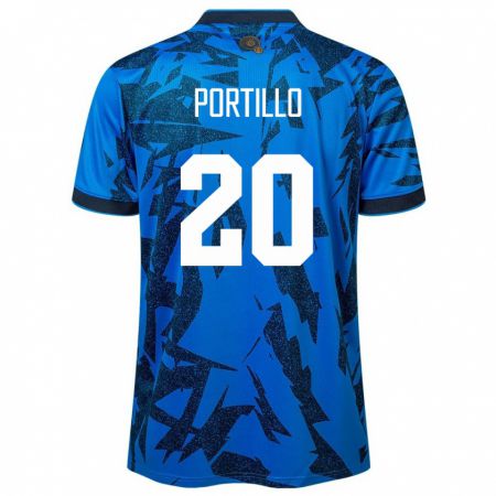 Kandiny Herren El Salvador Isaac Portillo #20 Blau Heimtrikot Trikot 24-26 T-Shirt Österreich