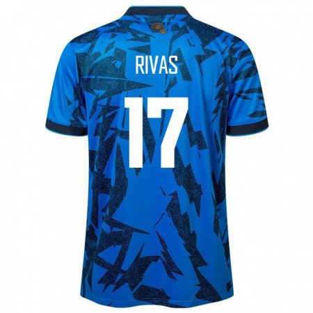 Kandiny Heren El Salvador Eduardo Rivas #17 Blauw Thuisshirt Thuistenue 24-26 T-Shirt België