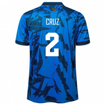 Kandiny Hombre Camiseta El Salvador Melvin Cruz #2 Azul 1ª Equipación 24-26 La Camisa México