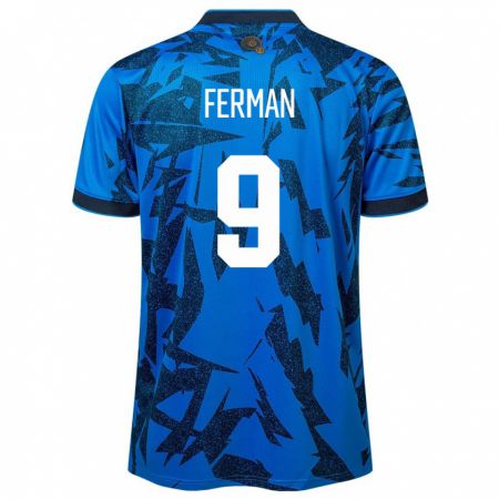 Kandiny Uomo Maglia El Salvador Javier Ferman #9 Blu Kit Gara Home 24-26 Maglietta