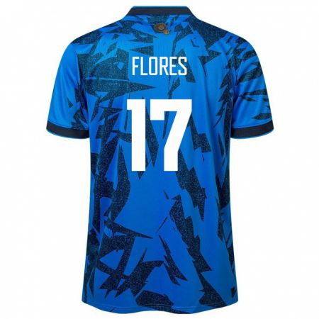 Kandiny Hombre Camiseta El Salvador Diego Flores #17 Azul 1ª Equipación 24-26 La Camisa