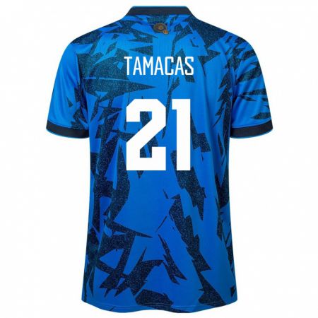 Kandiny Hombre Camiseta El Salvador Bryan Tamacas #21 Azul 1ª Equipación 24-26 La Camisa