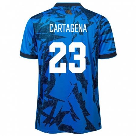 Kandiny Hombre Camiseta El Salvador Melvin Cartagena #23 Azul 1ª Equipación 24-26 La Camisa