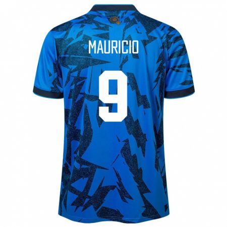 Kandiny Uomo Maglia El Salvador Emerson Mauricio #9 Blu Kit Gara Home 24-26 Maglietta